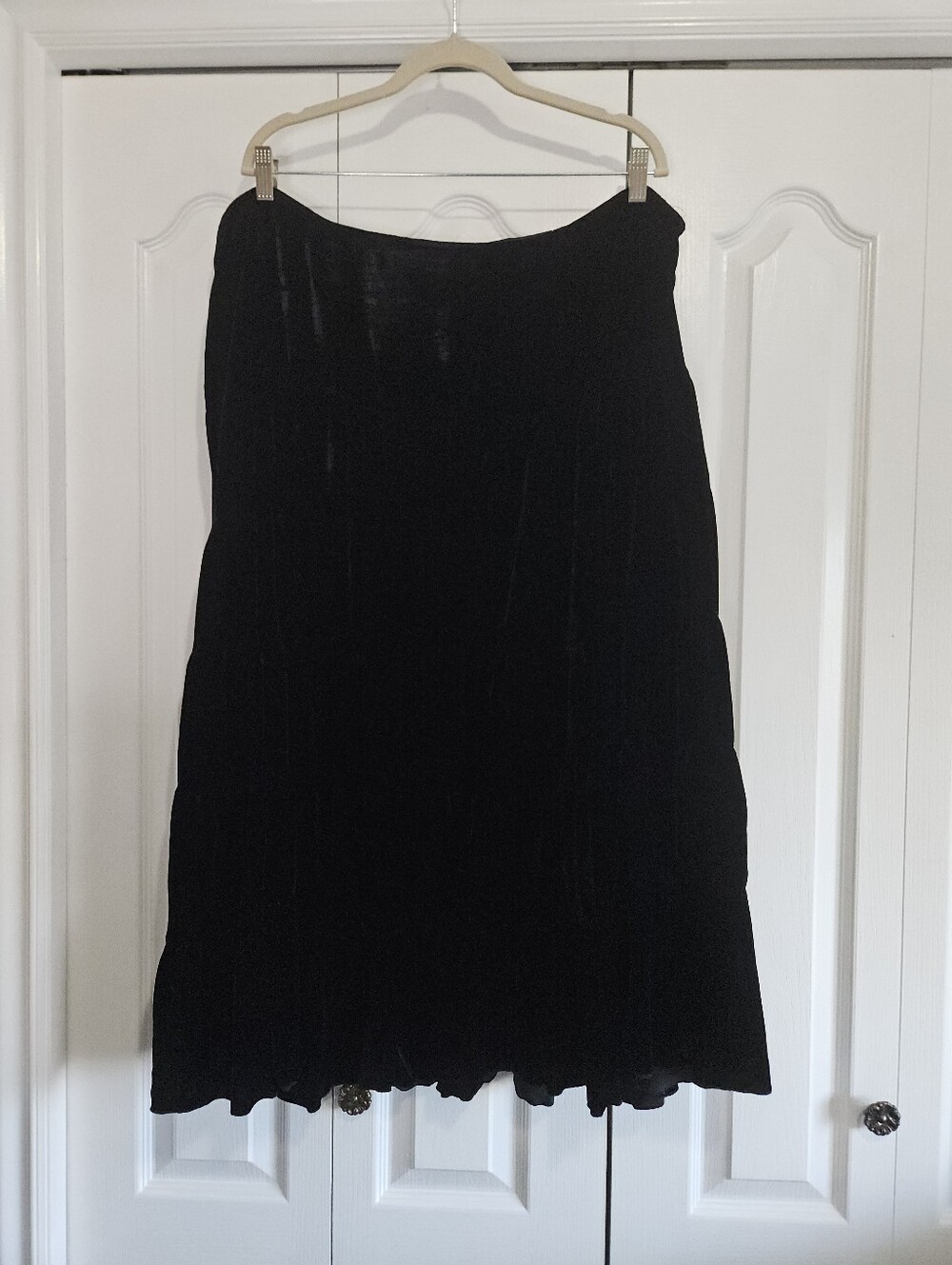 Black Velvet Tiered Maxi Skirt
